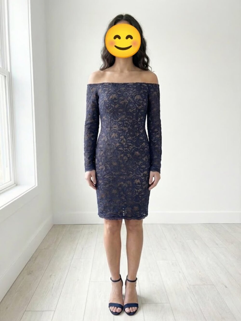 NWT navy blue lace formal dress